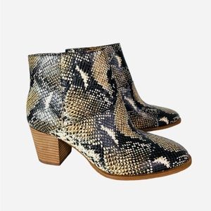 Madewell The Rosie Ankle Boot Snake Embossed Sz 6.5‎